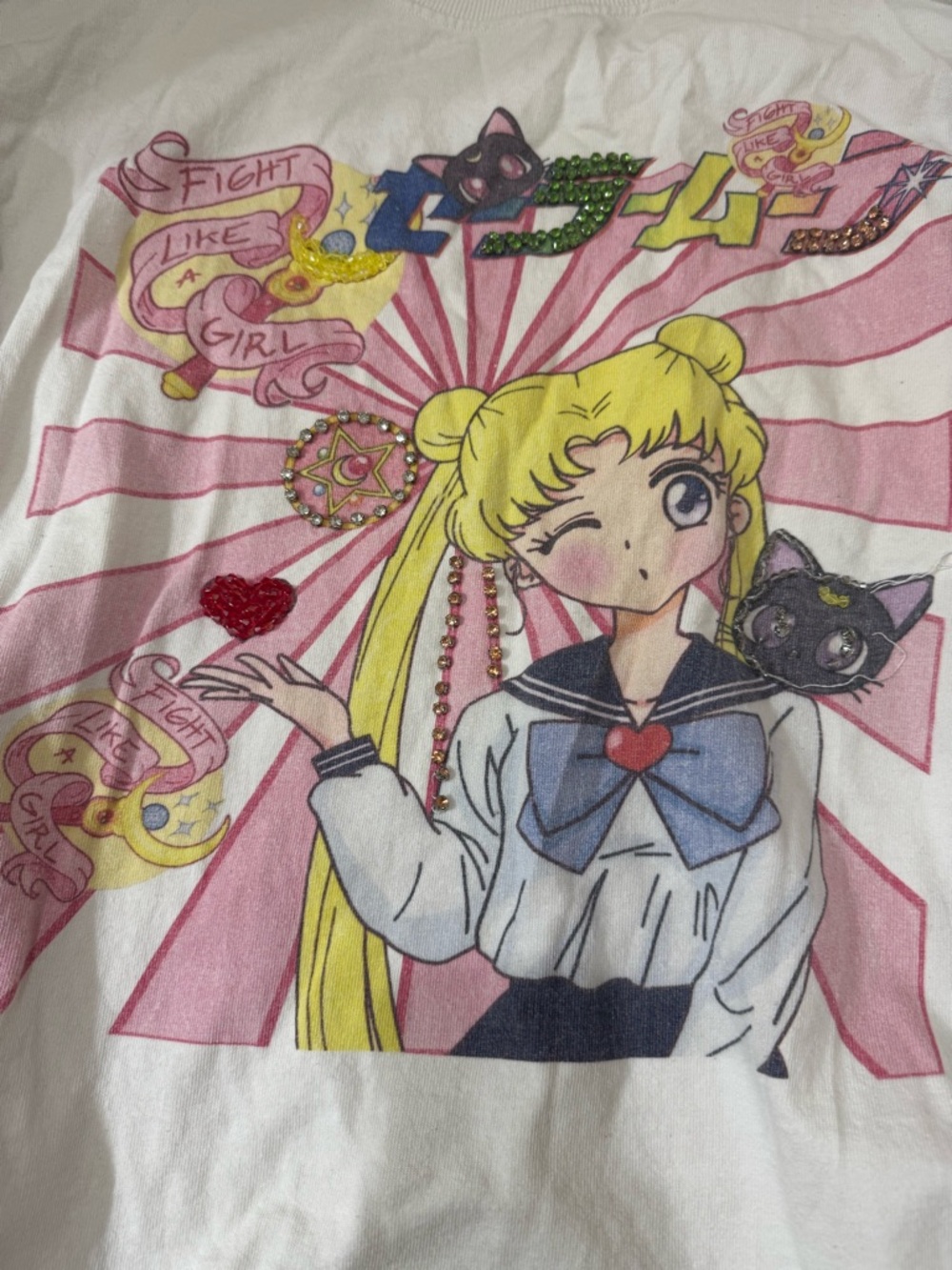 Vintage WE11DONE Sailor Moon sweater with gemstones